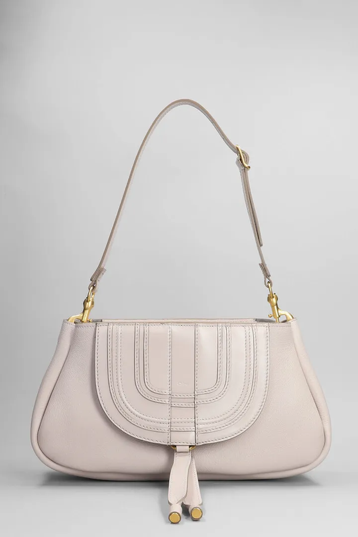 Marcie Shoulder Bag In Grey Leather