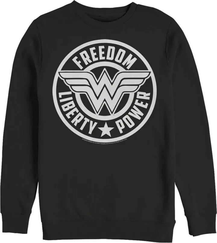 Men's Justice League Freedom Liberty Power Logo Sweatshirt - Black - 3X Large