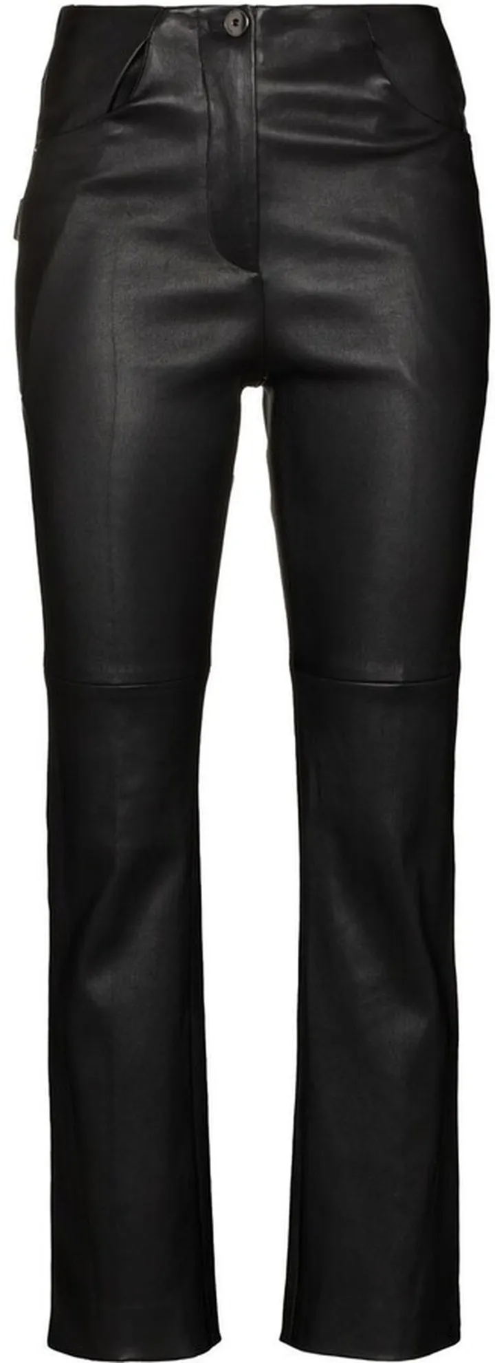 Faux-Leather Slim-Cut Trousers