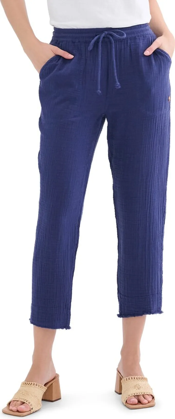 Ally Bonded Cotton Gauze Crop Joggers