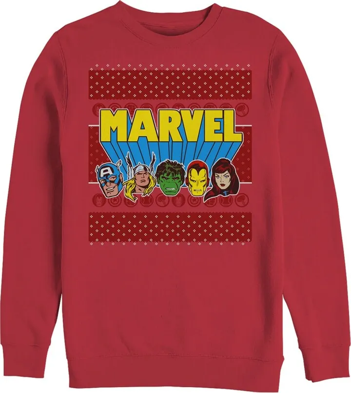 Men's Marvel Christmas Classic Avengers Sweatshirt - Red - 2X Large