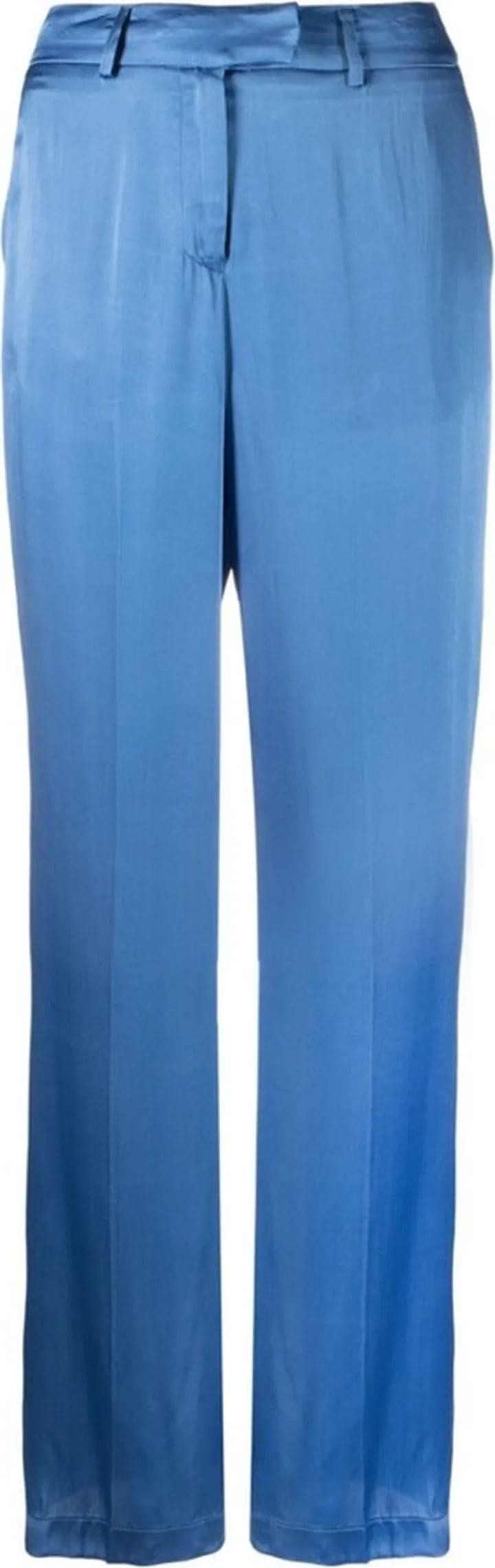 Satin-Finish Straight-Leg Trousers