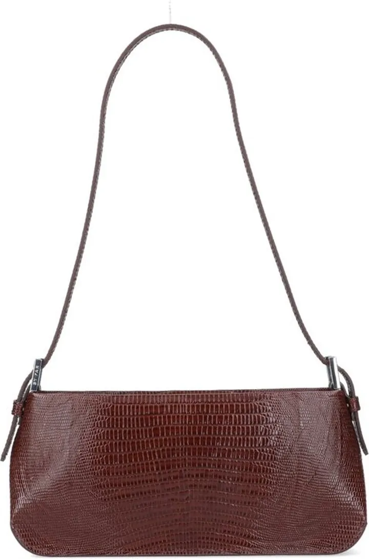 By Far Embossed Zip-Up Shoulder Bag