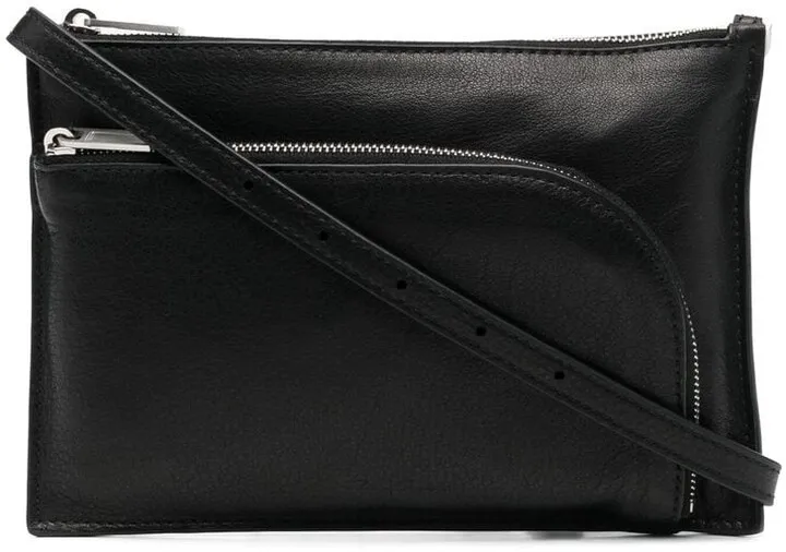Zip-Up Leather Shoulder Bag