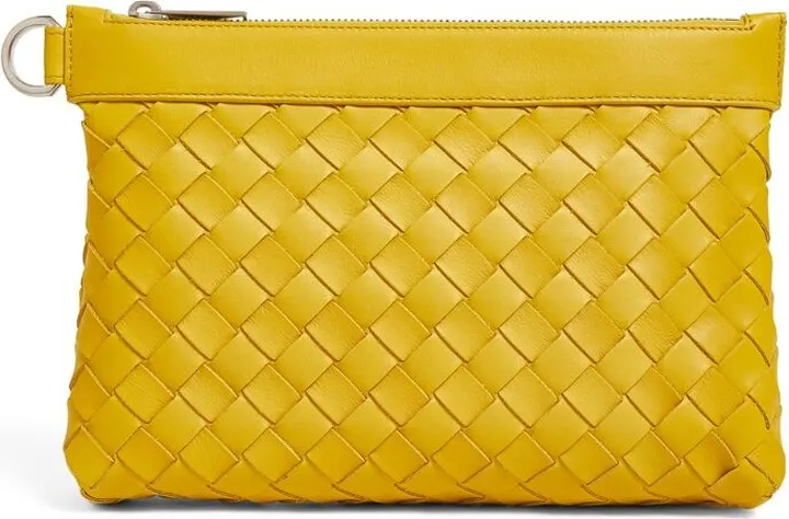 Bottega Veneta Leather Intrecciato Pouch