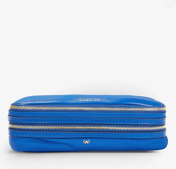 Womens Blue Make-Up Nylon Pouch