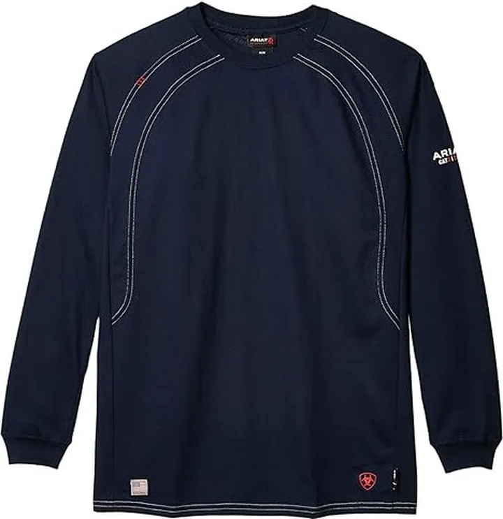 Ariat FR Work Crew T-Shirt (Navy) Men's Clothing