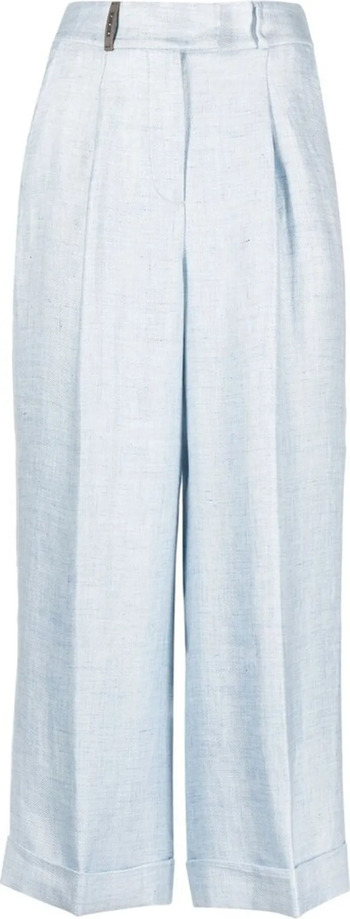 Wide-Leg Cropped Trousers