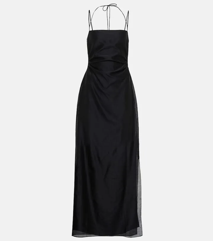Lucelia cutout cotton and silk midi dress