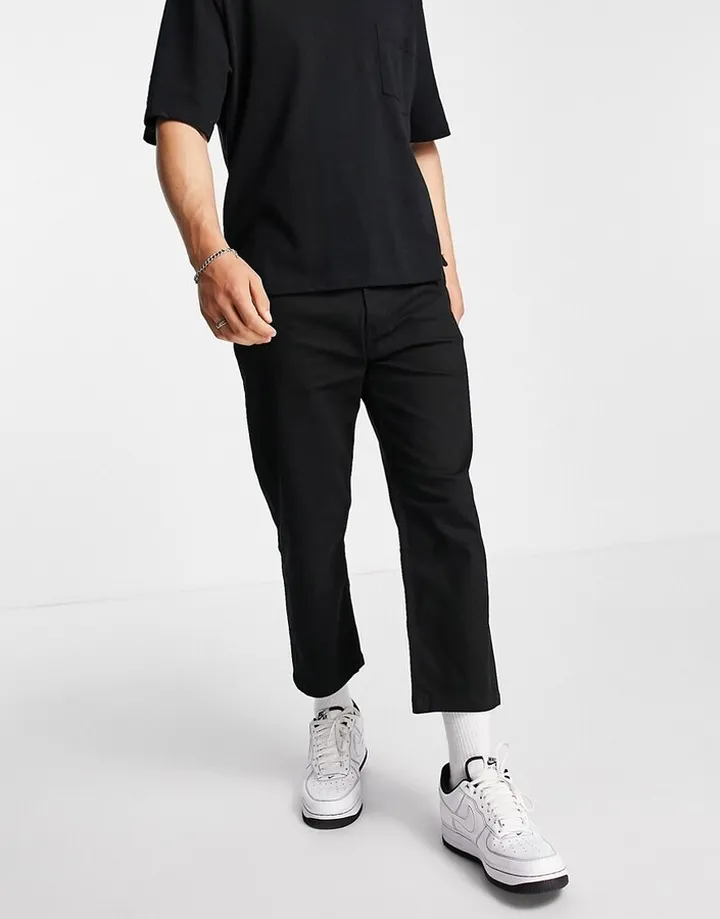 HUGO 338 relaxed crop jeans in black