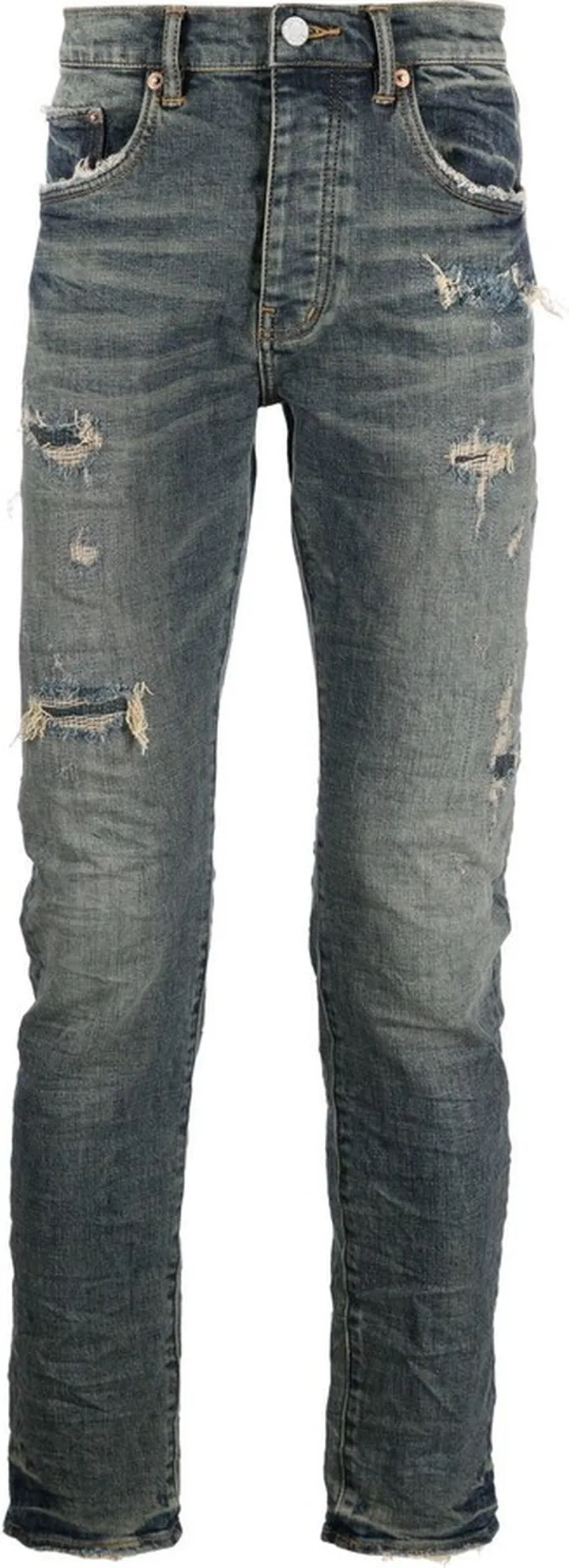 Distressed Low-Rise Skinny Jeans