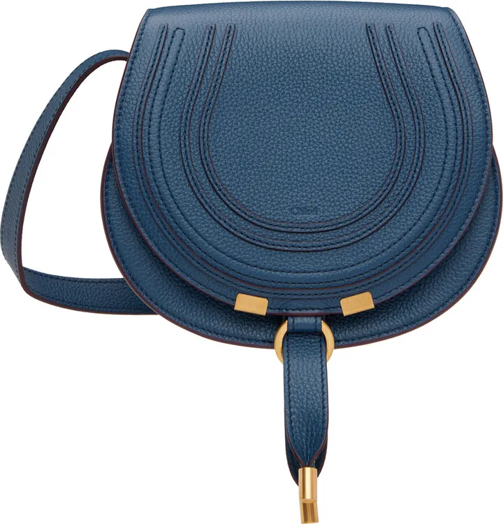 Chloé Navy Small Marcie Saddle Bag