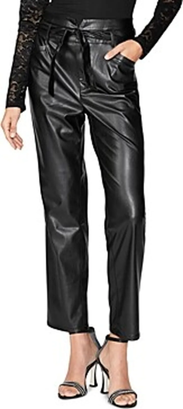 Paige Kina Faux Leather Straight Pants