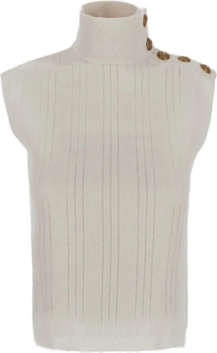 Balmain Turtleneck Sleeveless Top