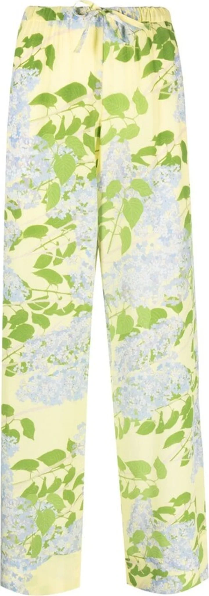 Louis floral-print silk trousers
