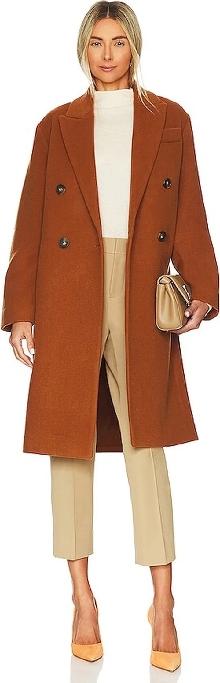 Brushed Wool Double Breast Coat