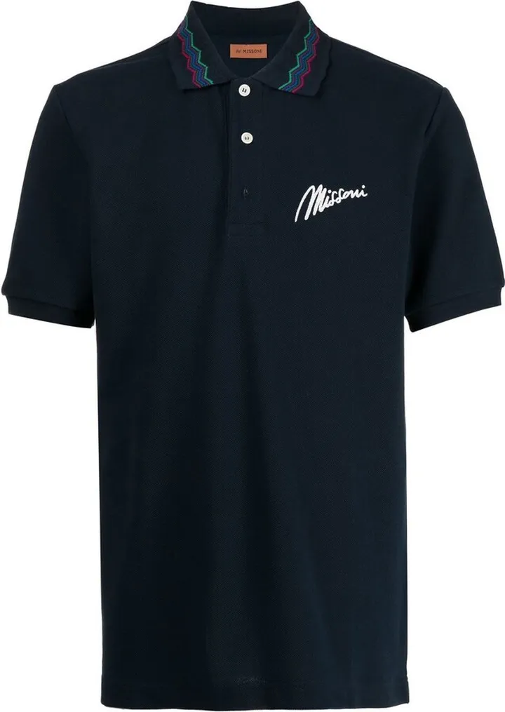 embroidered logo polo T-shirt