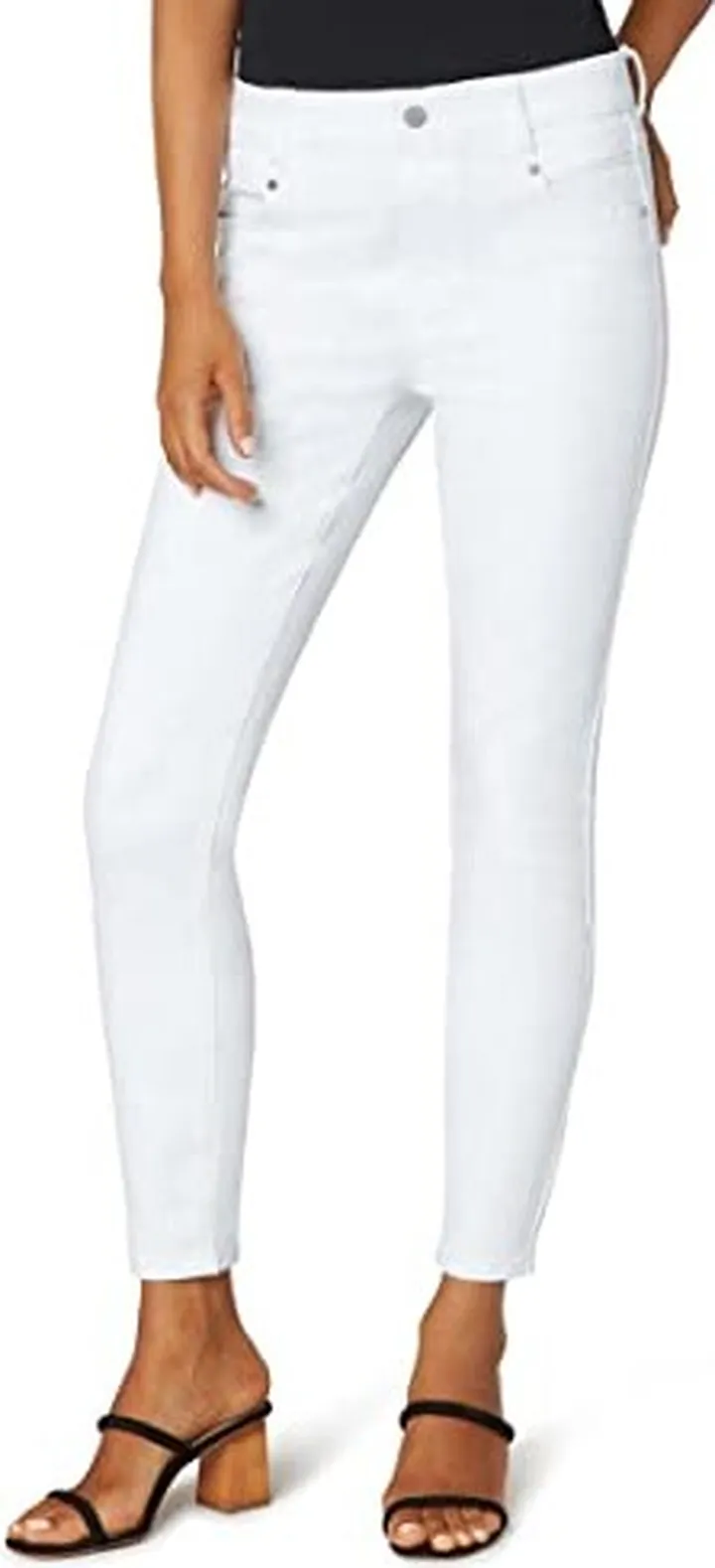 Liverpool Women's Petite Gia Glider Pull-On Ankle Skinny in Bright White
