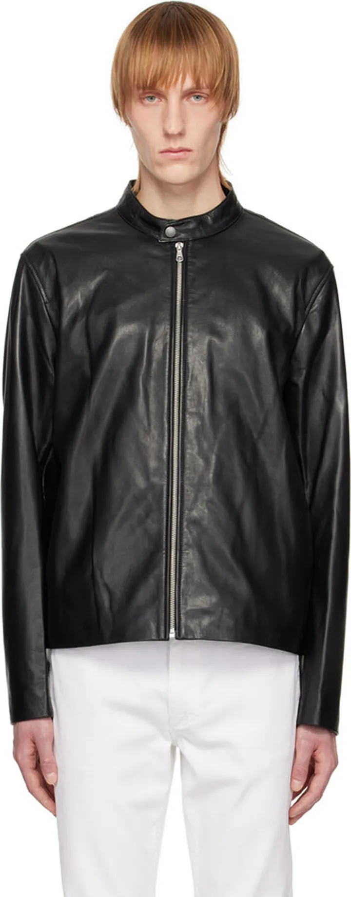 rag & bone Black Archive Café Racer Leather Jacket