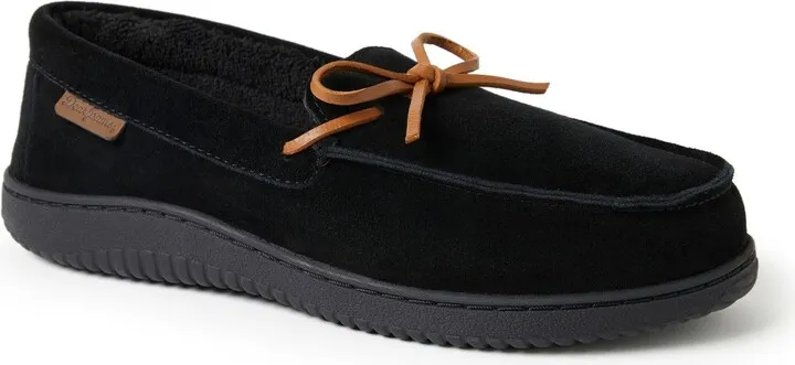 Dearfoams Men's Westboro Genuine Suede Energy Return Moccasin Slippers