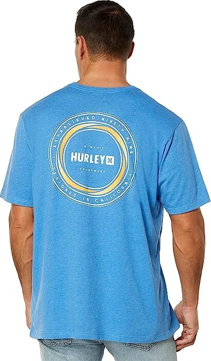 Hurley Whirlpool Short Sleeve Tee (Sea View) Men's Clothing