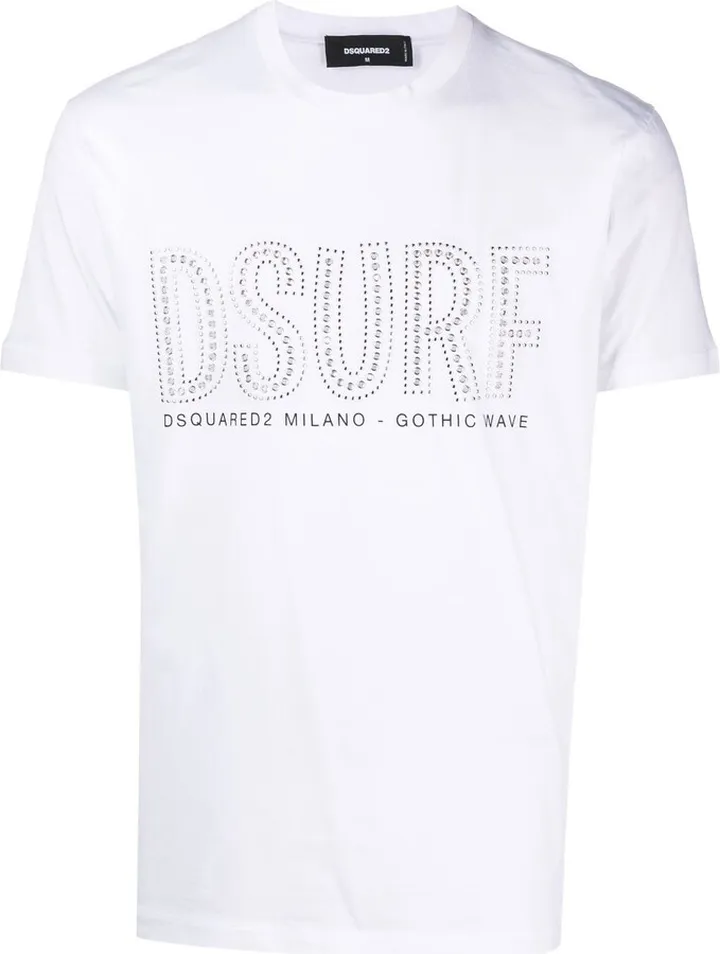 logo-studded short-sleeve T-shirt