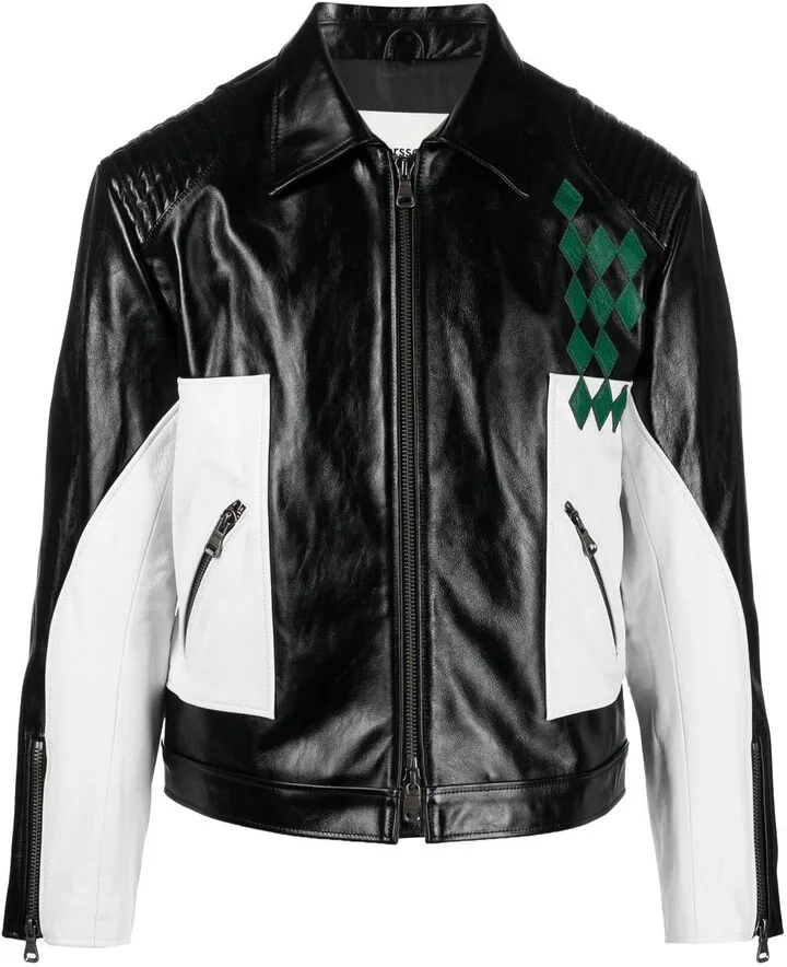 Panelled Leather Jacket