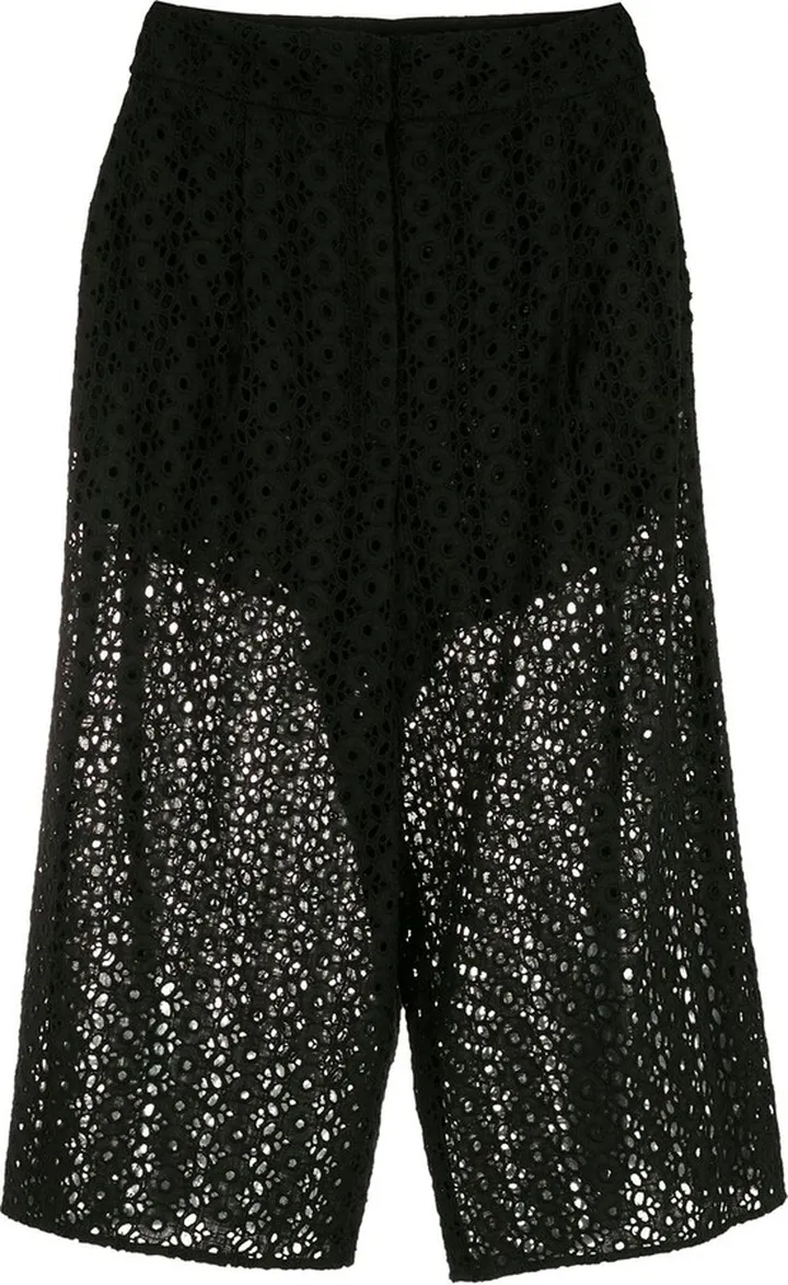 Fantasia pointelle-trim knee-length shorts