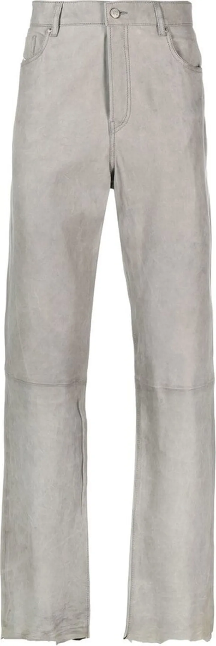 Straight-Leg Leather Trousers