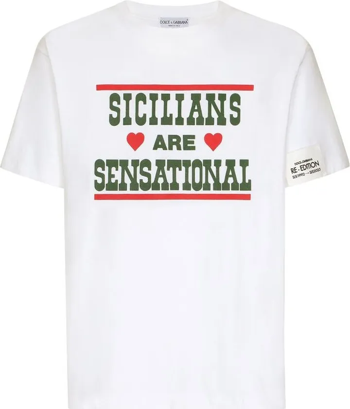 Dolce & Gabbana Cotton Slogan Print T-Shirt