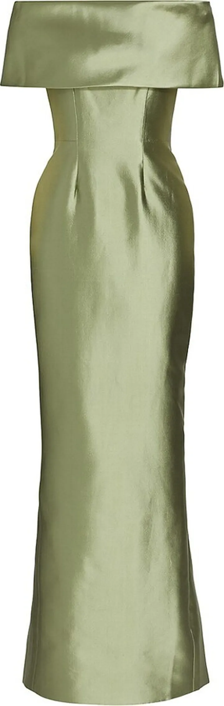 Satin Off-The-Shoulder Trumpet Gown