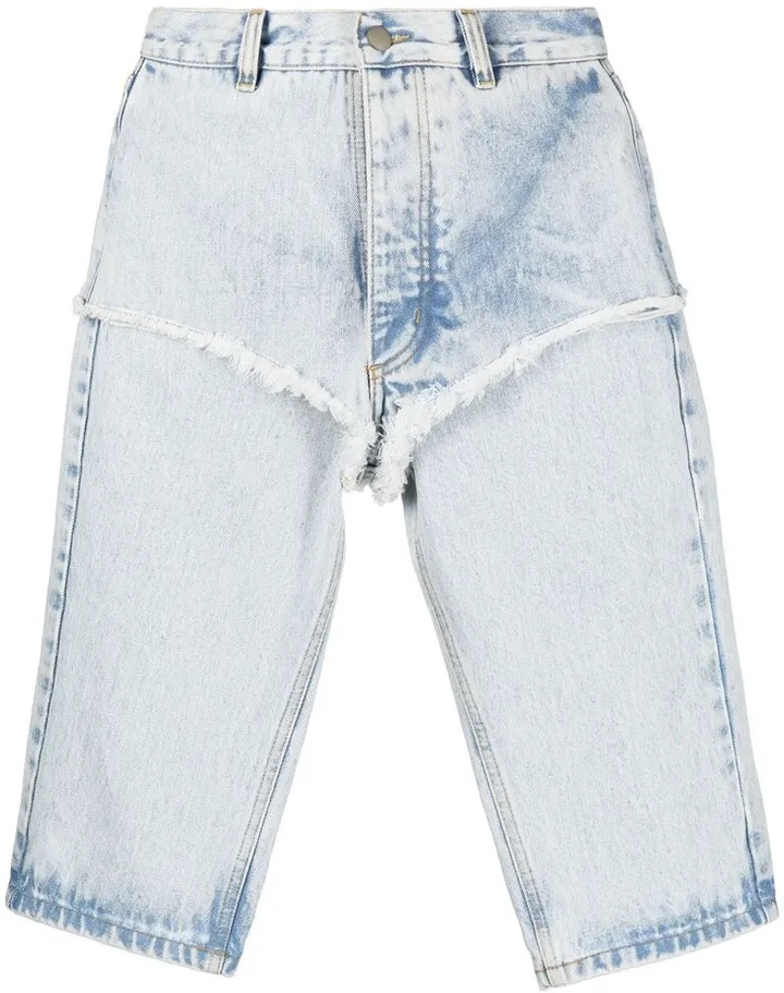 Layered-Waist Knee-Length Shorts