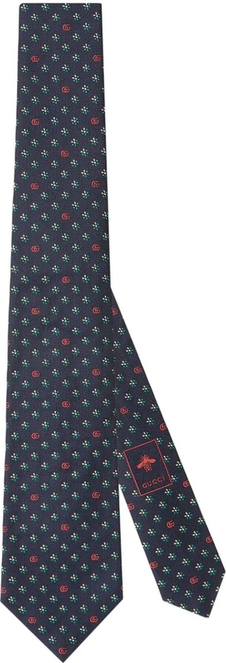 Double G floral-jacquard tie