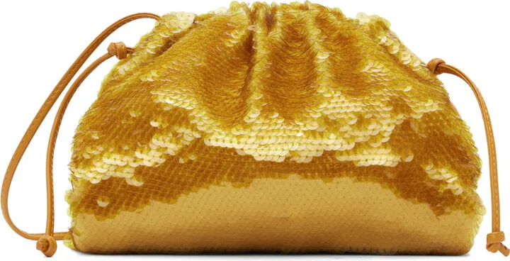 Bottega Veneta Gold Sequinned Pouch