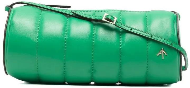 Padded Cylinder leather shoulder bag