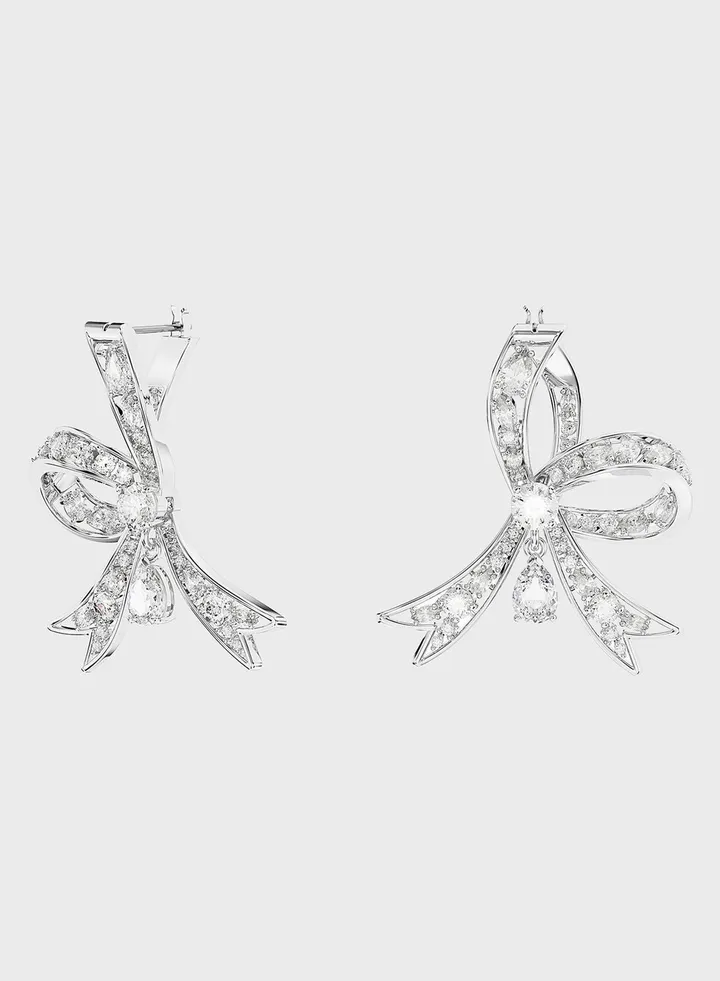 Volta Rhodium Plated Stud Earrings