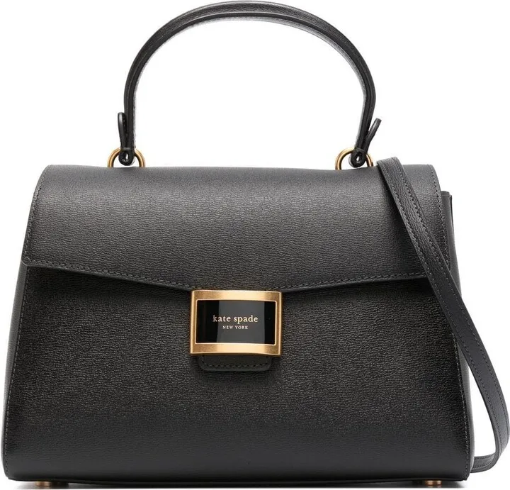 Leather Logo-Plaque Tote Bag