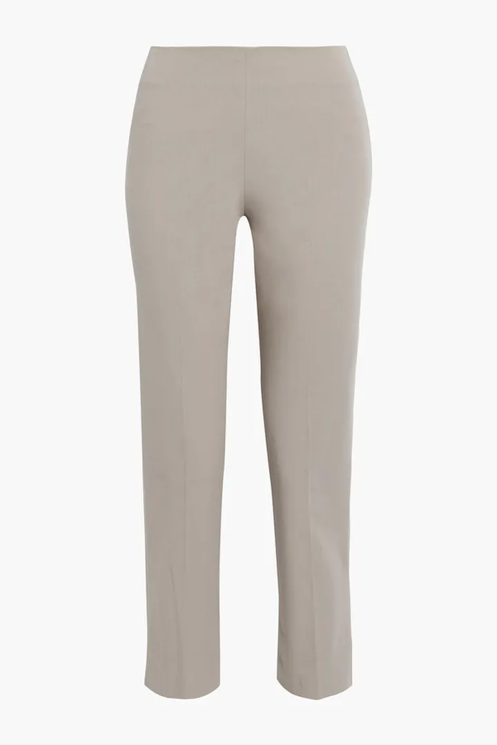 Cropped cotton-blend twill slim-leg pants