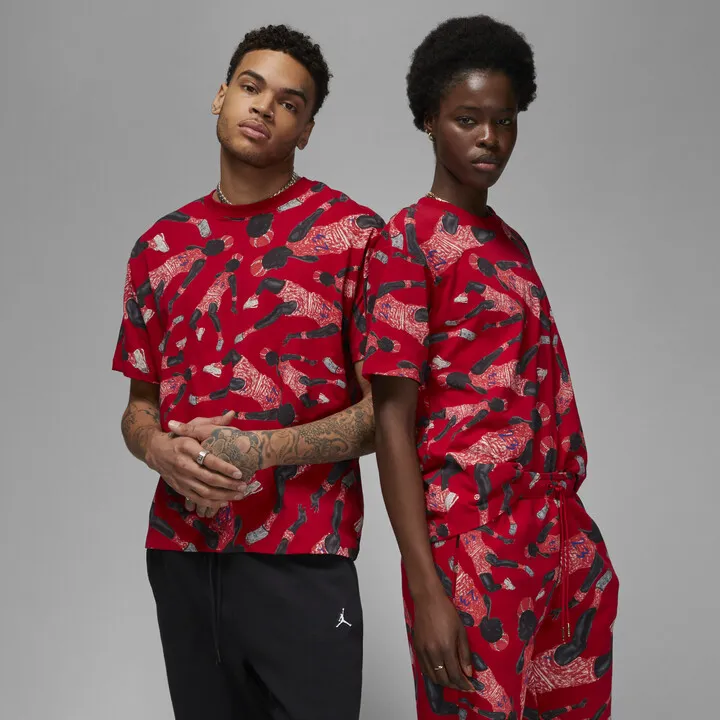 Women's Jordan Artist Series by Parker Duncan Graphic T-Shirt in Red