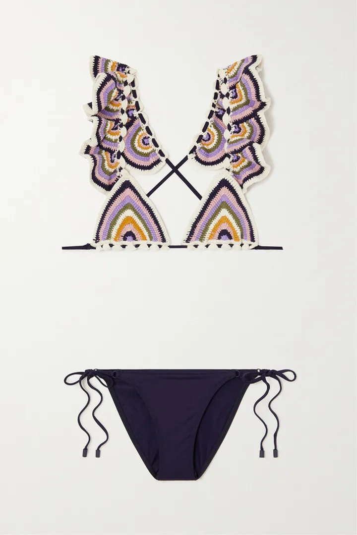 Zimmermann - Cira Crochet-knit And Stretch Bikini - Pink