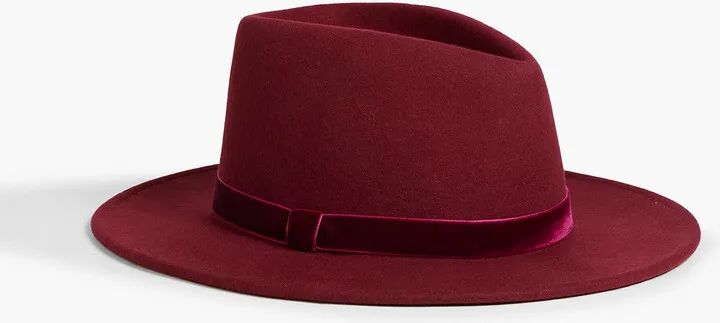 Blaine velvet-trimmed wool-felt fedora