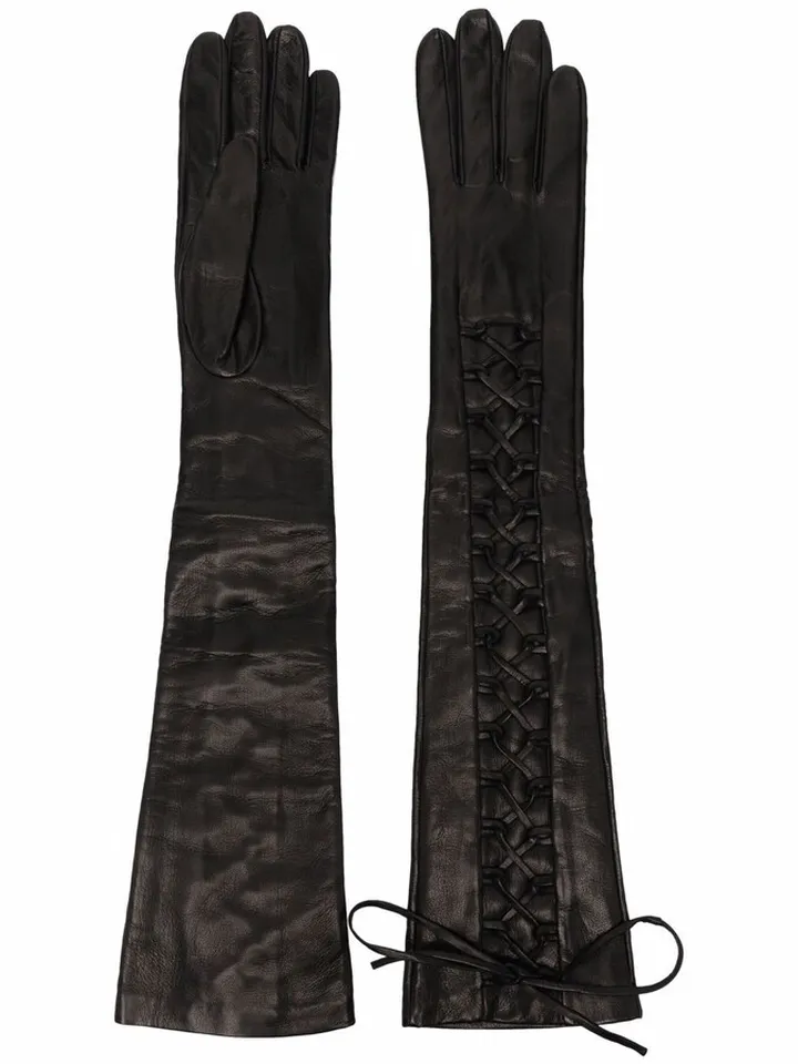 Lace-Up Detail Gloves