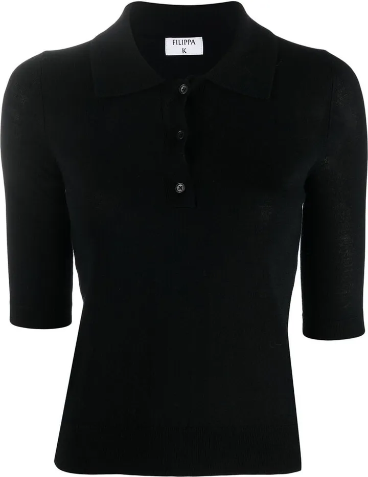 Half-Sleeved Knitted Polo Top
