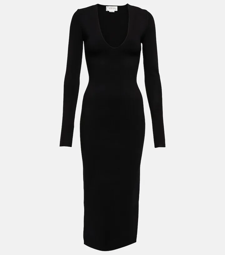 Long-sleeve midi dress
