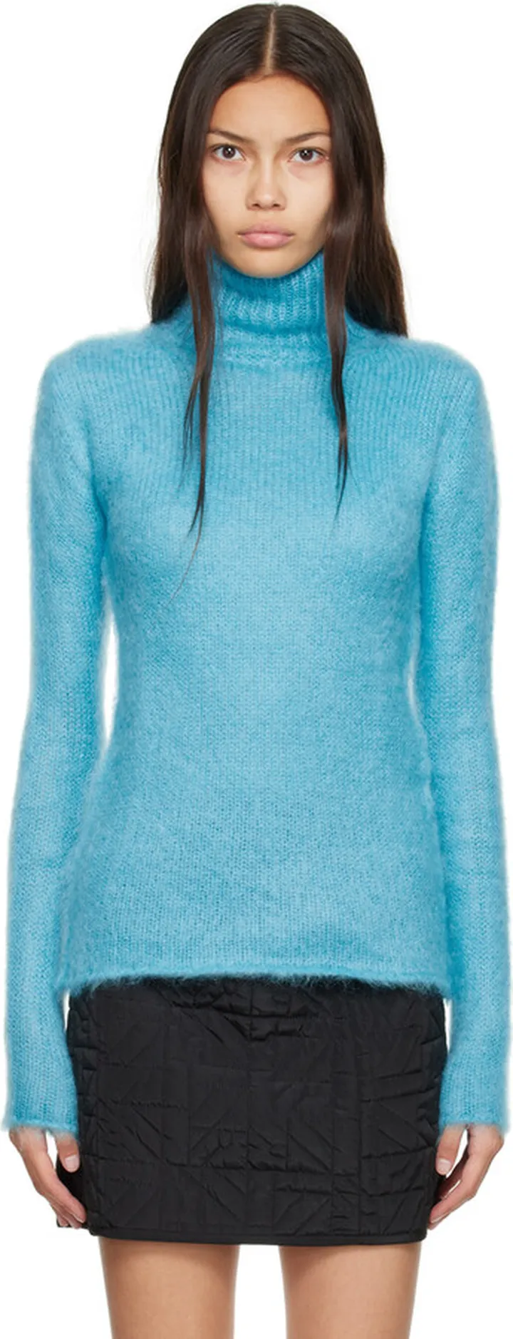 Nina Ricci Blue Brushed Turtleneck