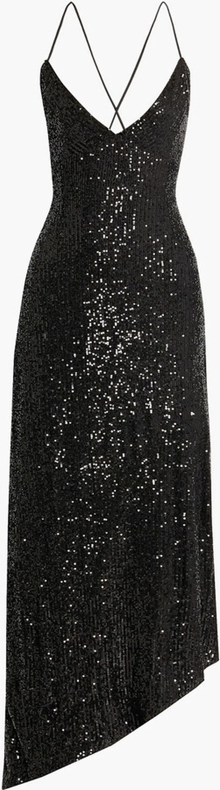 Violet asymmetric sequined tulle dress
