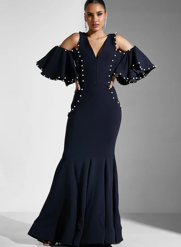 Cold Shoulder Button Detail Dress