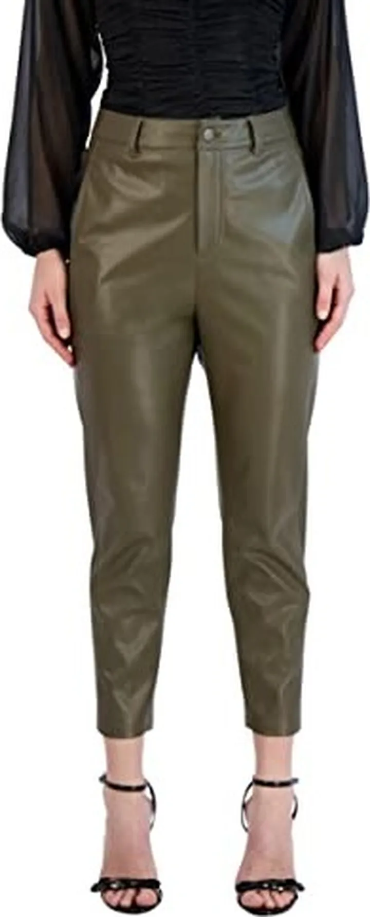 BCBGeneration Women's Faux Leather Pant Straight Leg Belt Loop Pocket Trouser