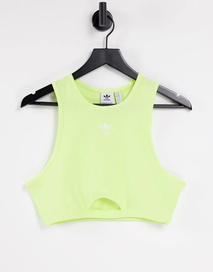 adidas Originals adicolor contempo ripstop bralette in yellow