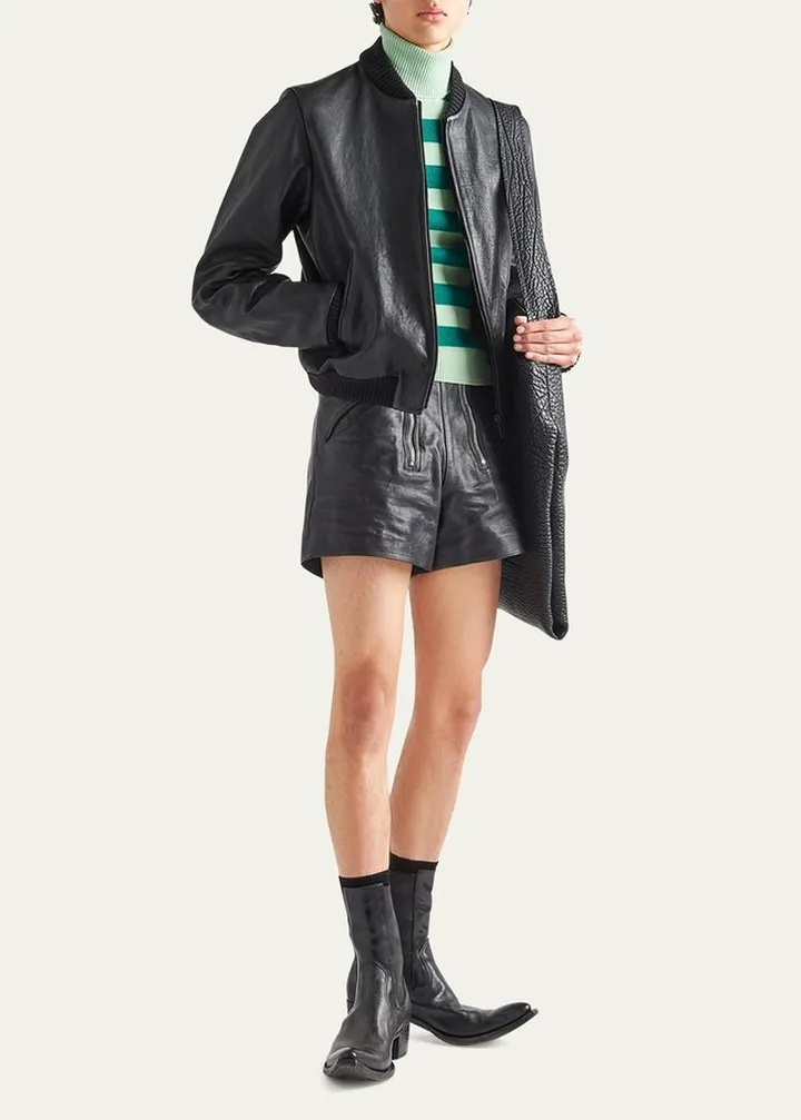 Men's Leather Blouson Jacket